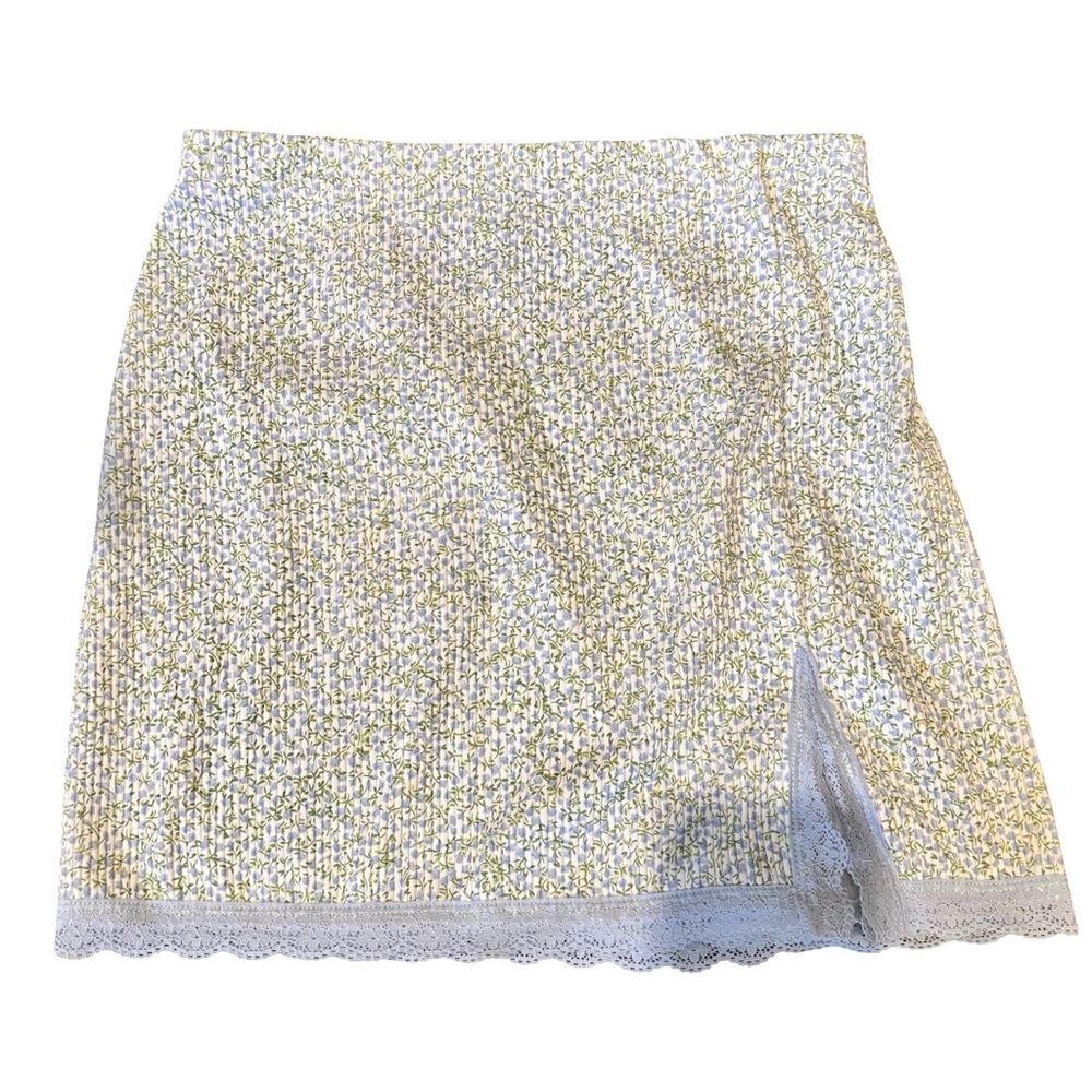 Blue, green and white mini skirt DIVIDED SIZE Small